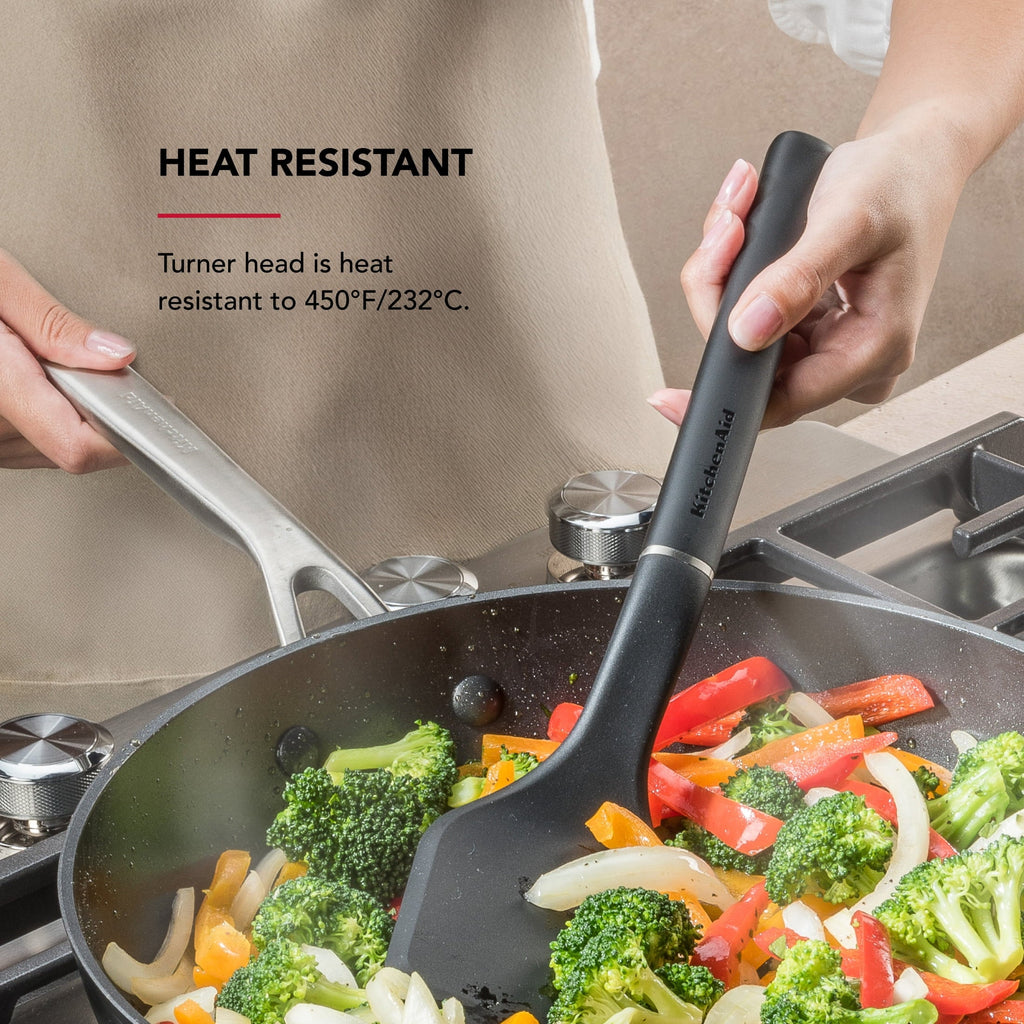 Heavy Duty 3-Piece Cooking Utensils Set with Ergonomic Handles, Black - Heavy Duty Stainless Steel Kitchen Shears Detail
