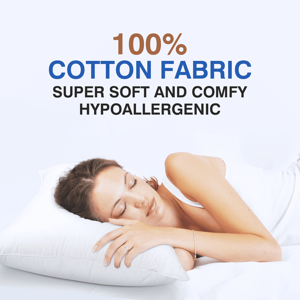 Ergonomic Memory Foam Goose Feather and Down Pillows Queen Size Set of 2 Luxury Hotel Bed Pillows with Cotton Cover - Orthopedic Shredded Foam Bed Pillow Set Detail
