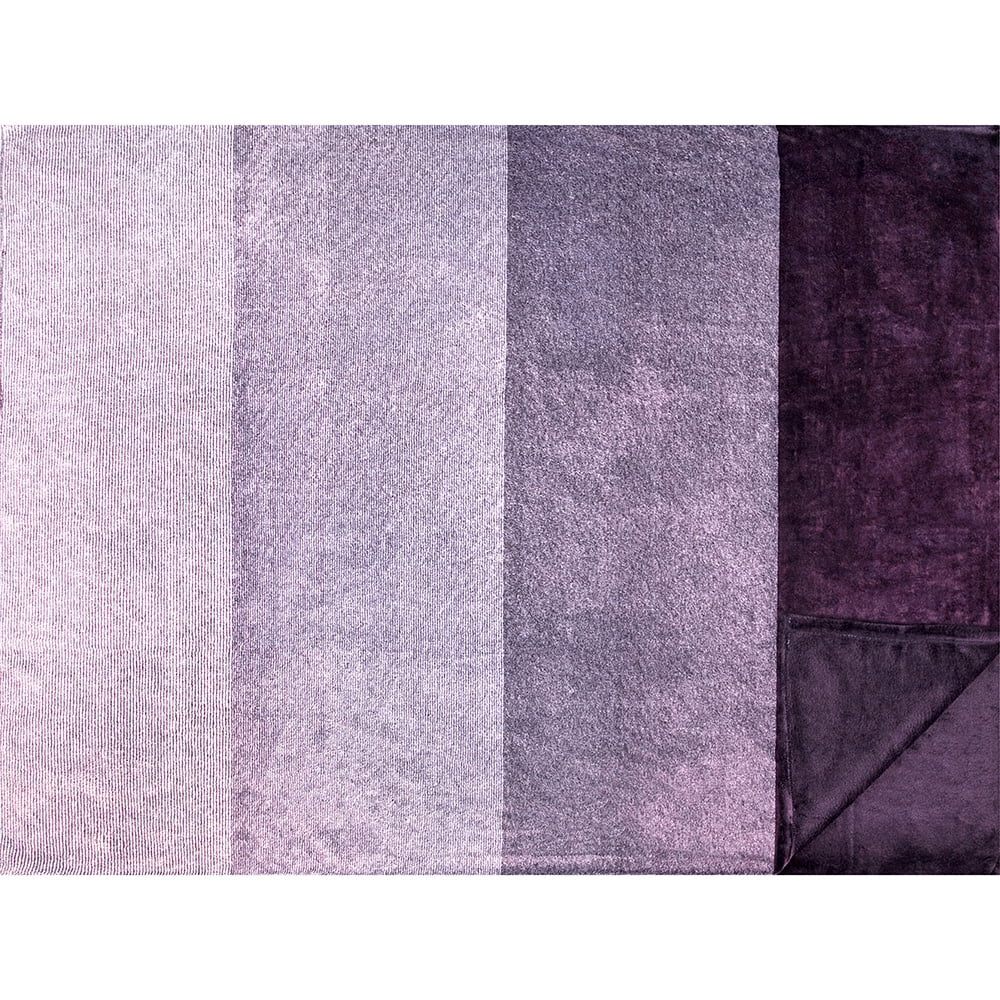Reversible Sherpa Flannel Fleece Ombre Throw Blanket for Couch | Super Soft Cozy Microfiber Couch Blanket | Gradient Decorative Accent ... - Cozy Fleece Throw Blanket for Couch & Bed Detail