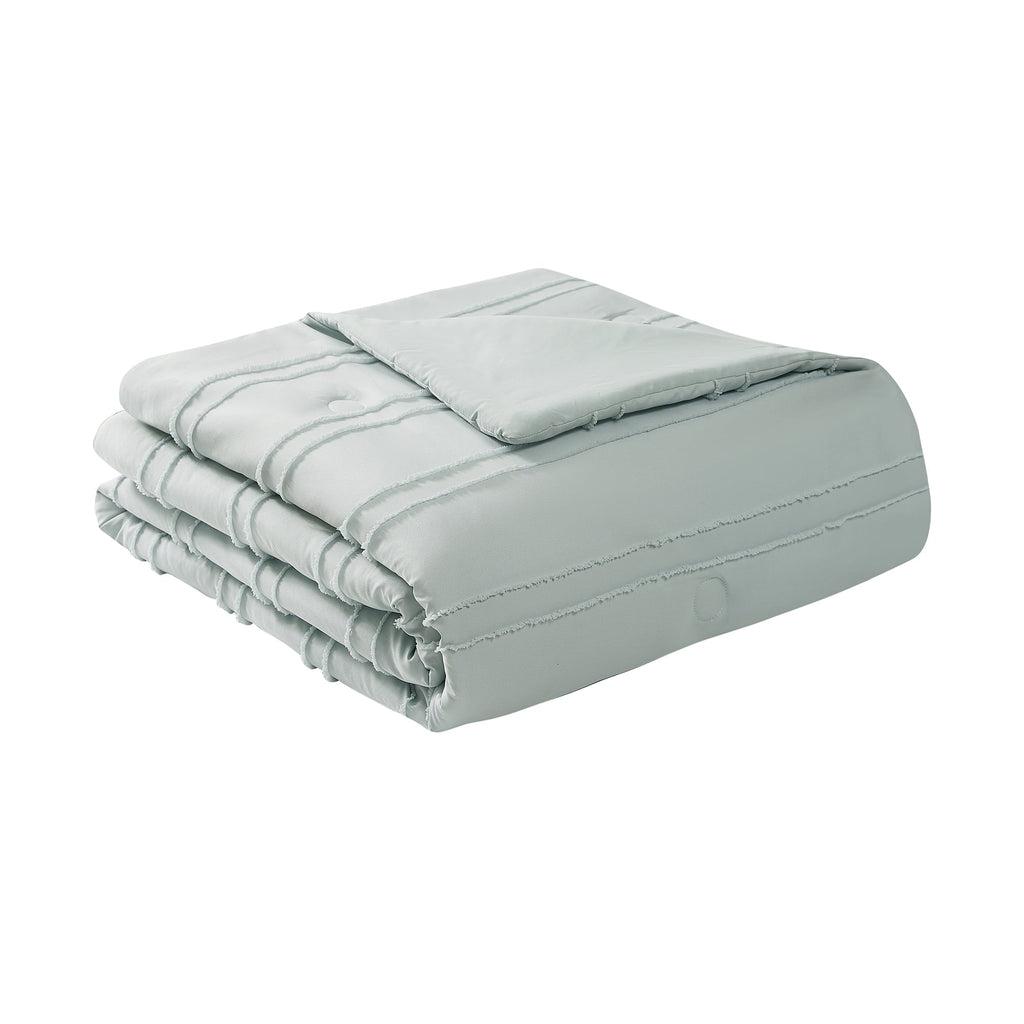 Hypoallergenic Cloud Mint 10 Piece Bed in a Bag Comforter Set with Sheets, Queen - Cloud-Like Soft Lightweight Bed Comforter Detail