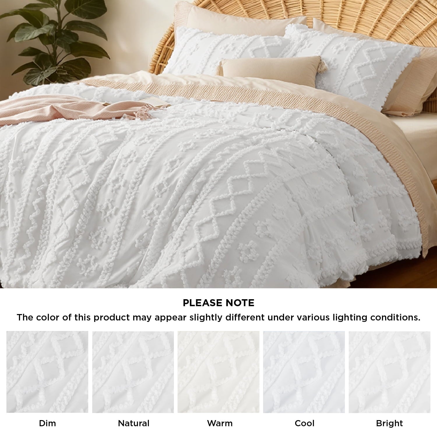 Luxurious Quilted Tufted Boho Comforter Set, 2 Pieces Farmhouse Shabby Chic Embroidery Bed Set, Soft Jacquard Comforter for All Seasons... - Luxurious Quilted Duvet Cover Set Detail