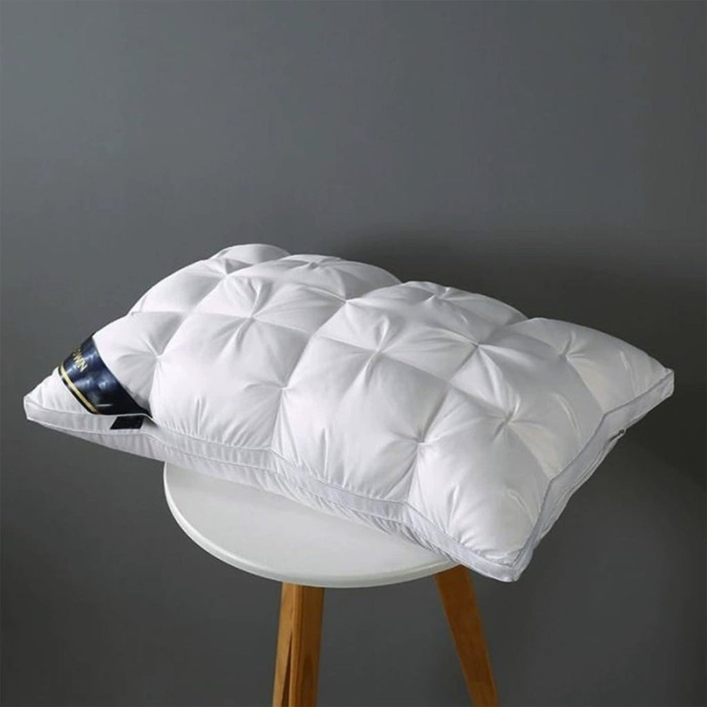 Fluffy Shredded Goose Down Pillow and Feather Pillows for Neck/Back/Side Sleepers, Premium Soft Down Fill Standard Size Pillow for Sl... - Ergonomic Memory Foam Pillow for Neck Pain Support Detail