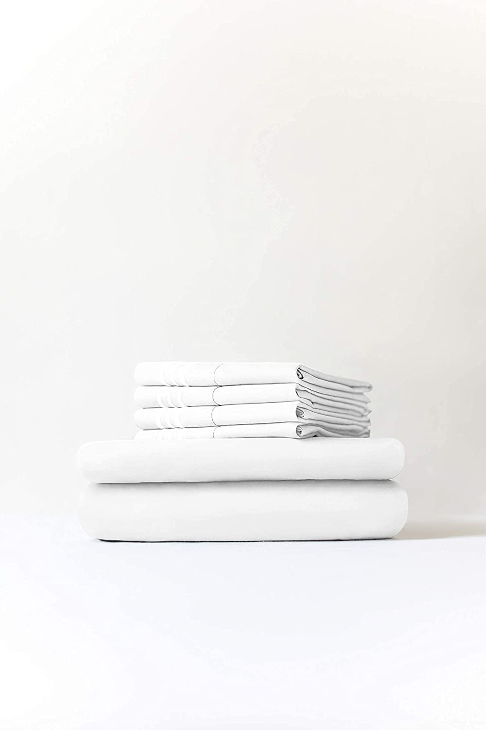 Premium Egyptian Cotton 6-Piece Breathable and Cooling Sheet Set With Extra Matching Pillowcases - King Size Bed Sheets Fits 8"-16... - Breathable Egyptian Cotton Flat & Fitted Sheets Detail
