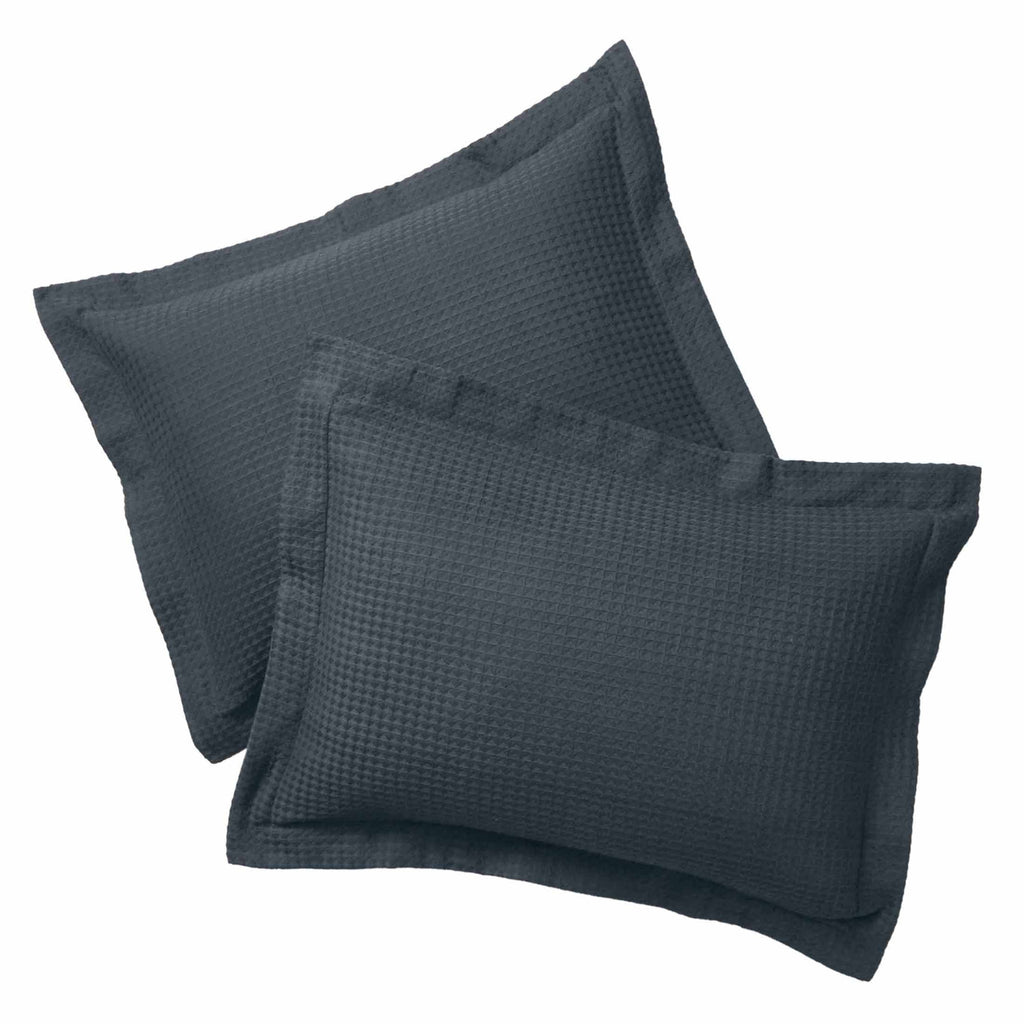 All-Season 3-Piece Grey Waffle Comforter Set, Adult Full/Queen - Cloud-Like Soft Lightweight Bed Comforter Detail