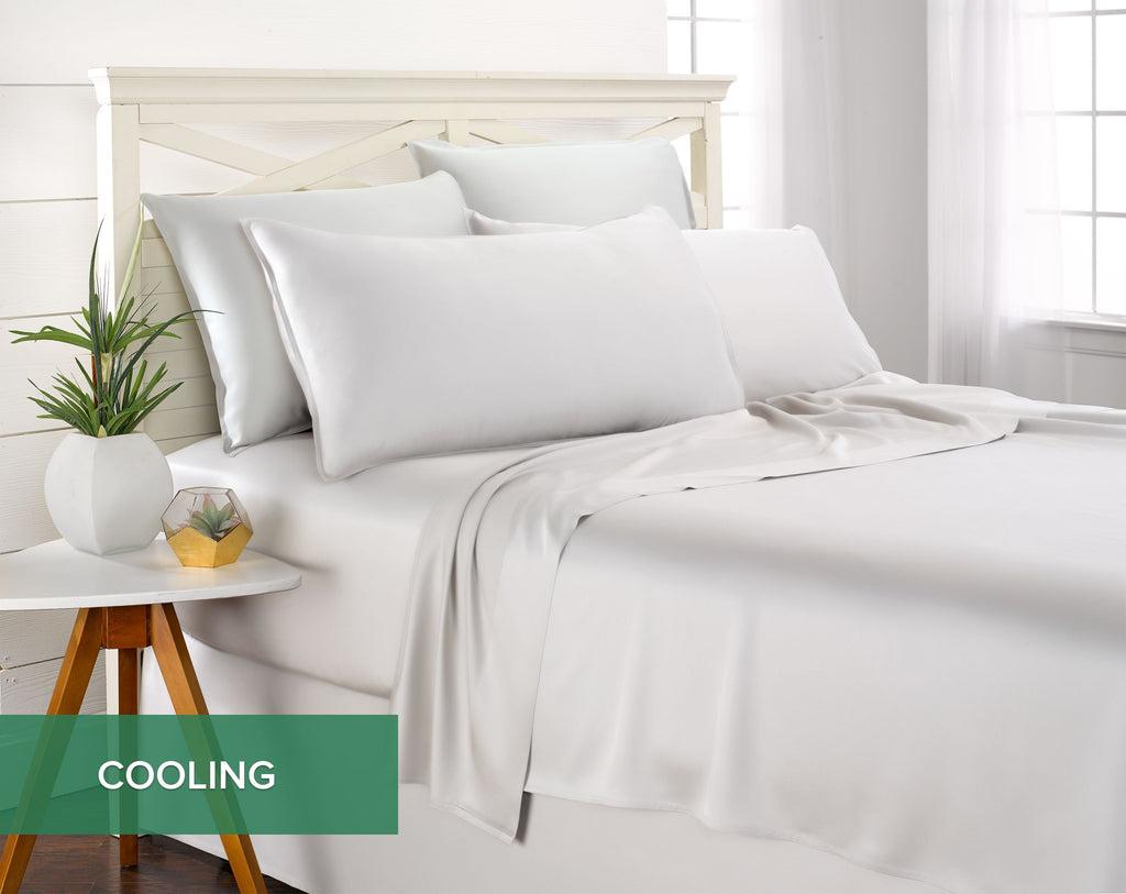 Cooling Sateen Sheets King Size Bed Sheet 4 Piece Set, Genuine 100% Organic Bamboo Viscose, Luxuriously Soft & Cooling, Double Stitc... - Premium Ultra-Soft Pillowcase Pair for Sleeping Detail