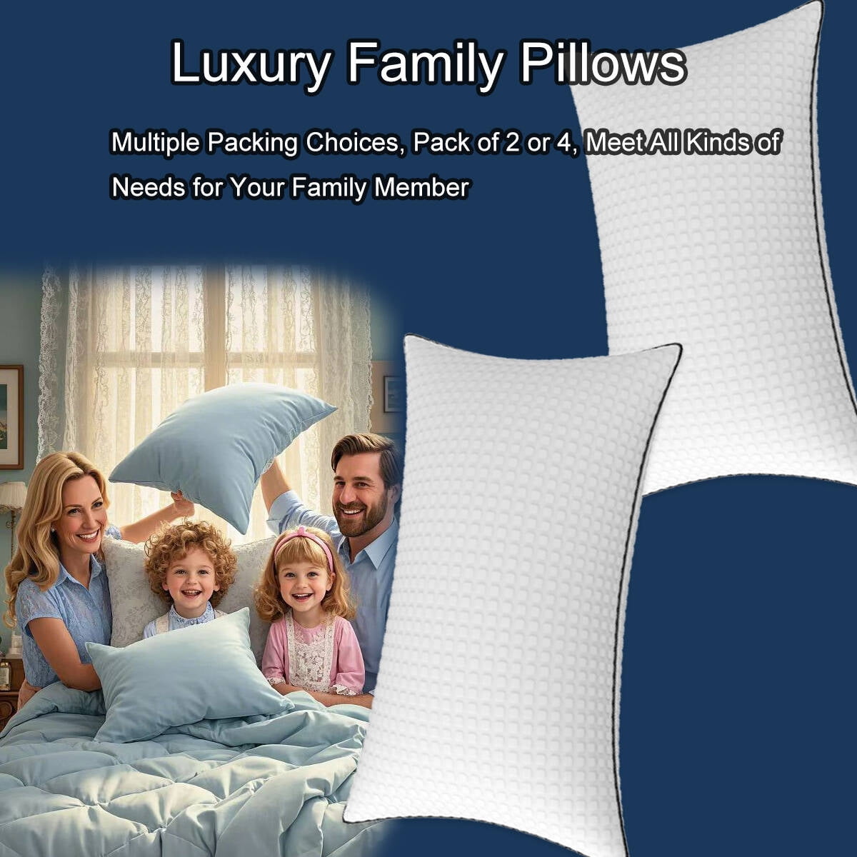 Ergonomic Memory Foam Pillows King Size Set of 2, Hotel Quality, Down Alternative Gusseted Bed Pillows for Side, Back, or Stomach Sleepers,... - Ergonomic Memory Foam Pillow for Neck Pain Support Detail