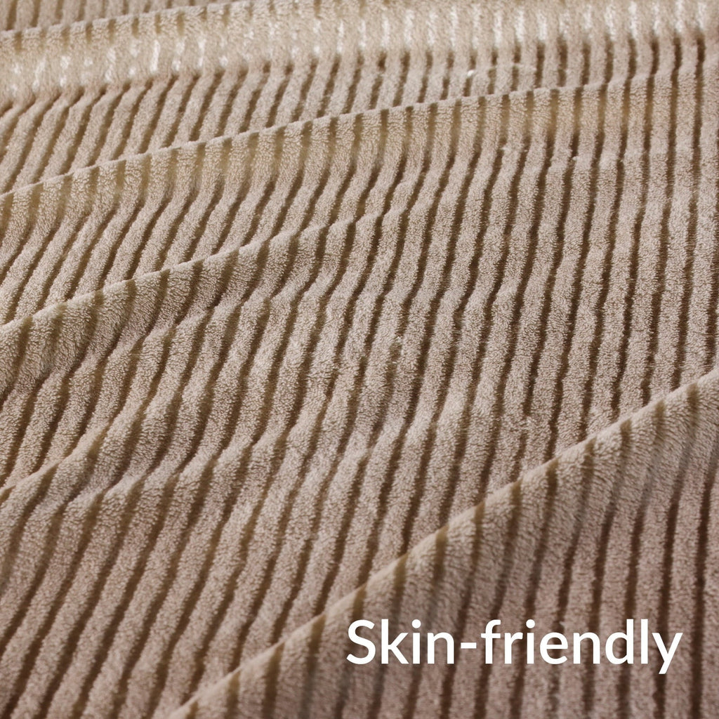 Decorative Knitted Soft Throw Blanket, 50"x60", Camel - Cozy Fleece Throw Blanket for Couch & Bed Detail