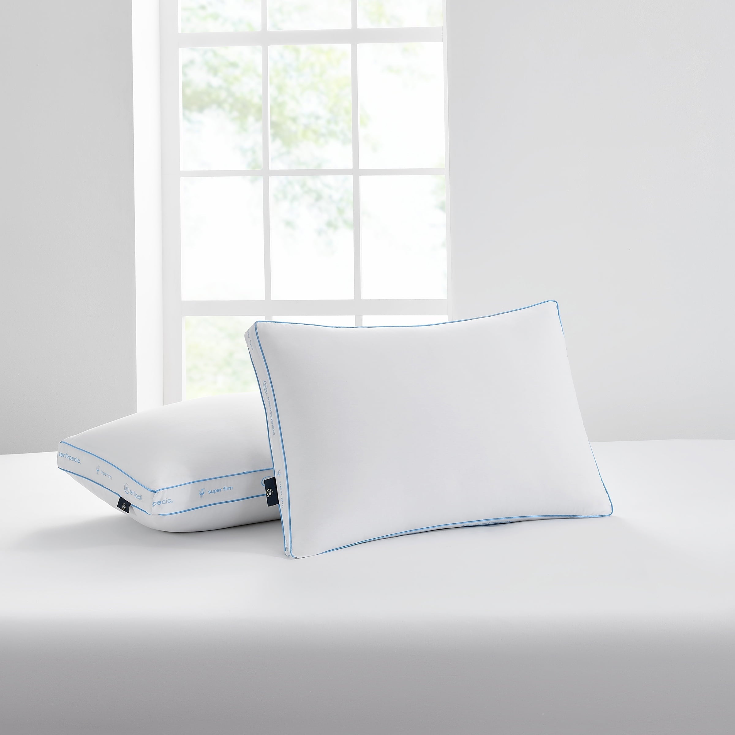 Ergonomic Memory Foam Extra Firm Pillow, Standard/Queen, 2 Pack, Hypoallergenic - Decorative Throw Pillow Cushion for Sofa & Bed Detail