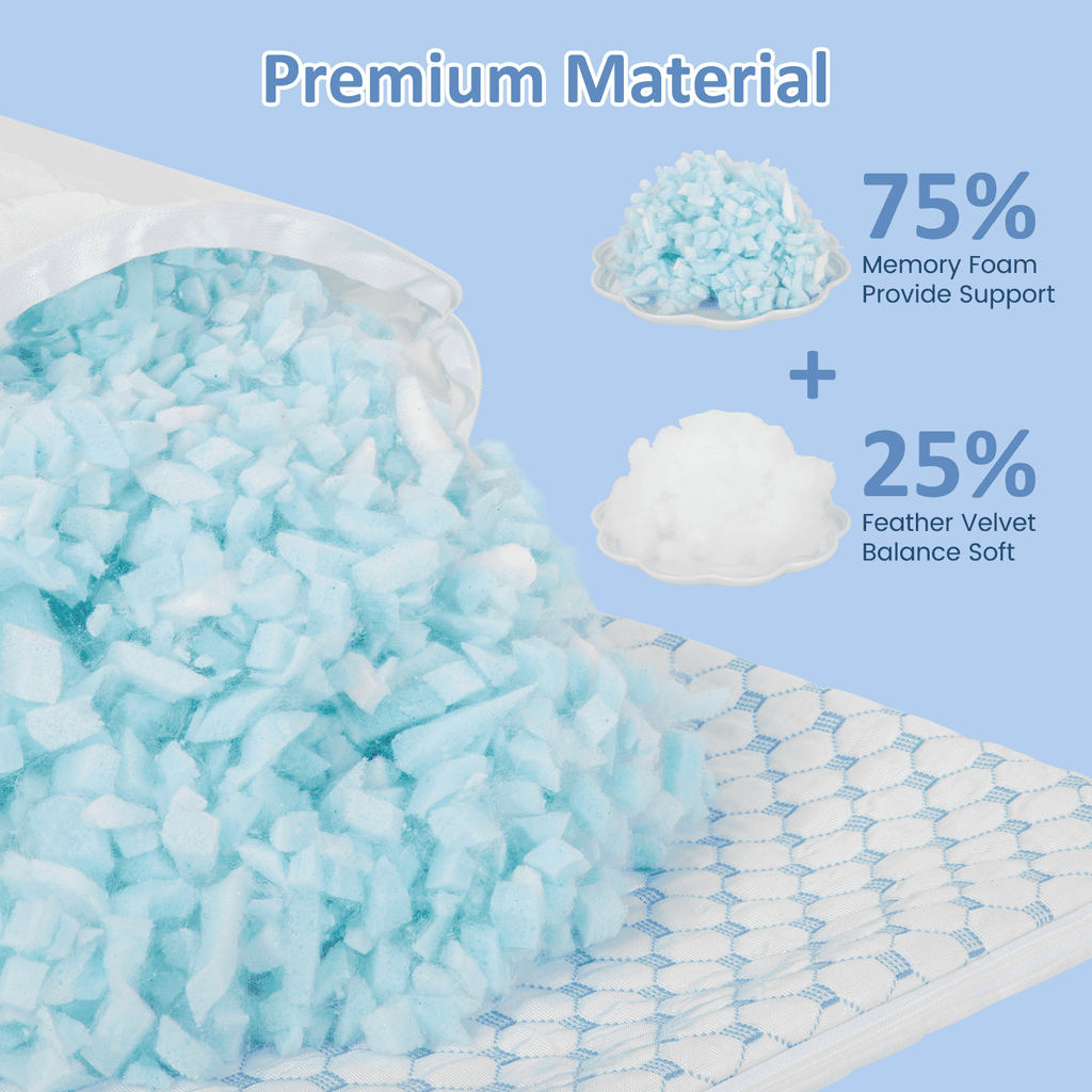 Decorative Plump 2 Pack Cooling Pillow for Sleeping, Memory Foam Pillows Cool Bed Pillows Hotel Reversible Pillow with Washable Remova... - Decorative Throw Pillow Cushion for Sofa & Bed Detail