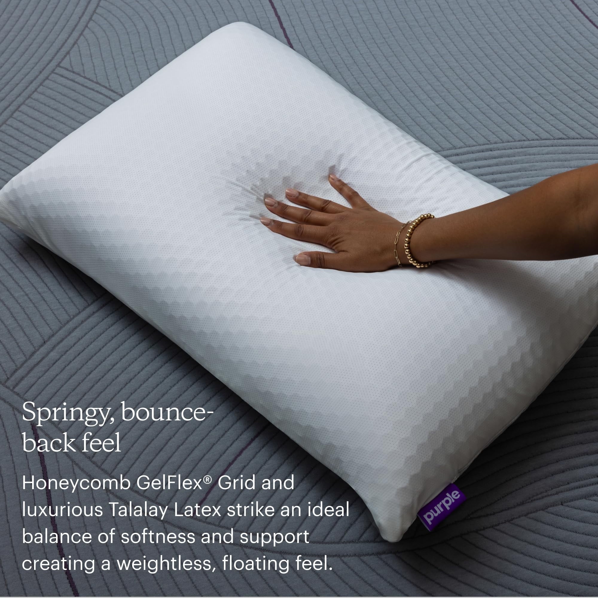 Hotel Collection Harmony Pillow Standard, Tall - 360º Grid Hex Technology, Hypoallergenic - Ergonomic Memory Foam Pillow for Neck Pain Support Detail