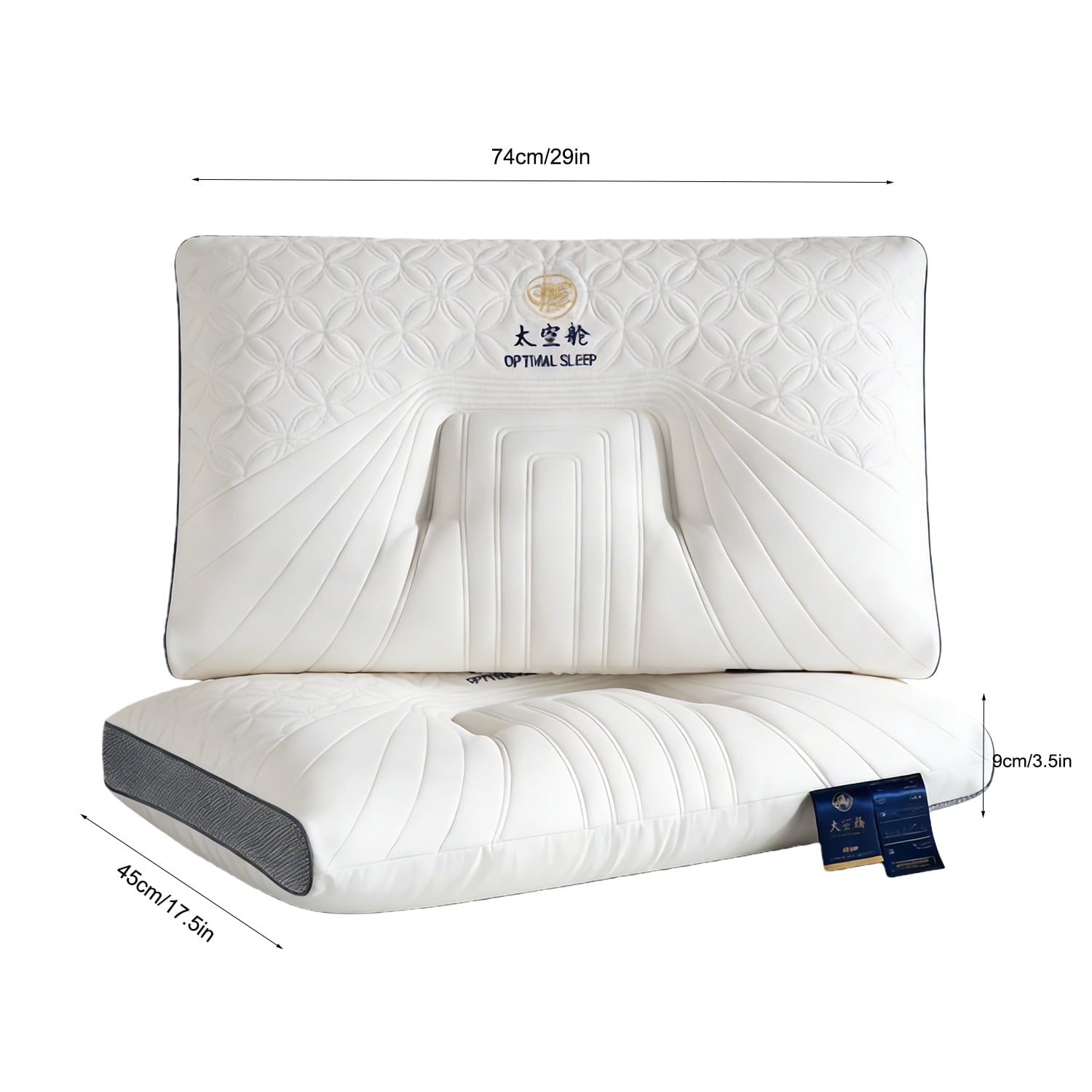Fluffy Shredded 2-Pack Space Capsule Bed Pillow (29.13" x 18.9") - Plush and Supportive - Orthopedic Shredded Foam Bed Pillow Set Detail