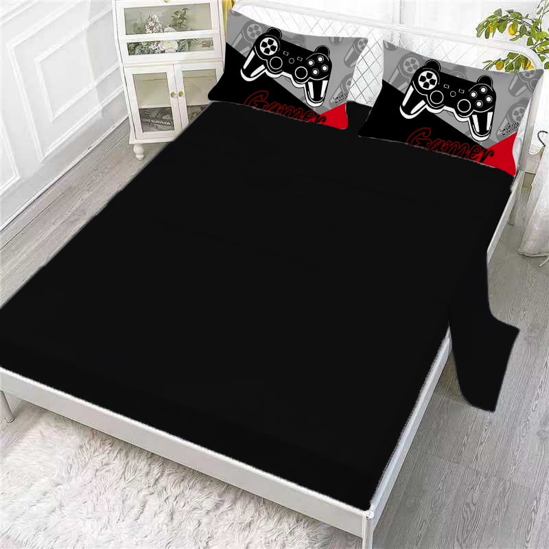 Luxurious Quilted Gaming Comforter for Kids Boys Teens Video Game Bedding Set Gamer Comforter Gamepad Comforter Set Full Size Red Black... - Hypoallergenic Ultra-Fluffy Quilt for Winter Detail