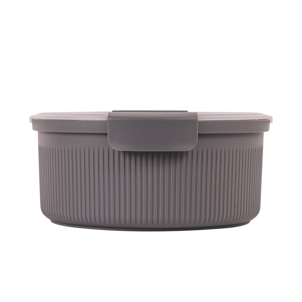Deliciously Squishy Food Storage Bento Container, Round, Grey, 47oz Capacity, Ideal Use for Workday Meals and Travel - Deliciously Soft Cupcake Sensory Glob Detail