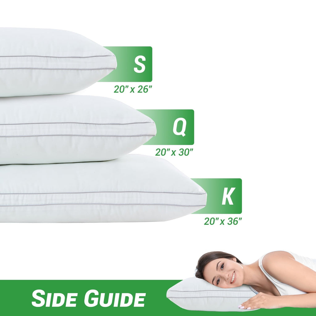 Orthopedic Support 2 Pack Pillows for Bed, Standard Size Pillows Insert for Side and Back Sleepers, Soft Down Alternative Microfiber Fil... - Orthopedic Shredded Foam Bed Pillow Set Detail