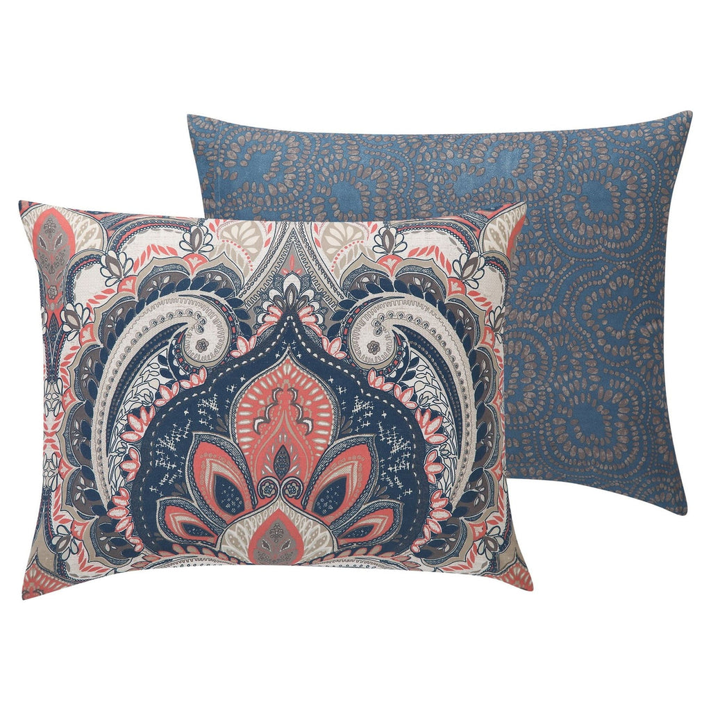 Heavyweight Warmth Casa Real 5-Piece Coral Damask Reversible Comforter Set, King, Adult, Unisex - All-Season Down Alternative Comforter Insert Detail