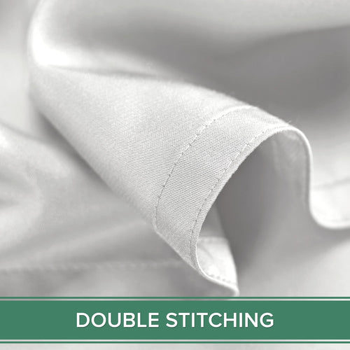 Cooling Sateen Sheets King Size Bed Sheet 4 Piece Set, Genuine 100% Organic Bamboo Viscose, Luxuriously Soft & Cooling, Double Stitc... - Premium Ultra-Soft Pillowcase Pair for Sleeping Detail
