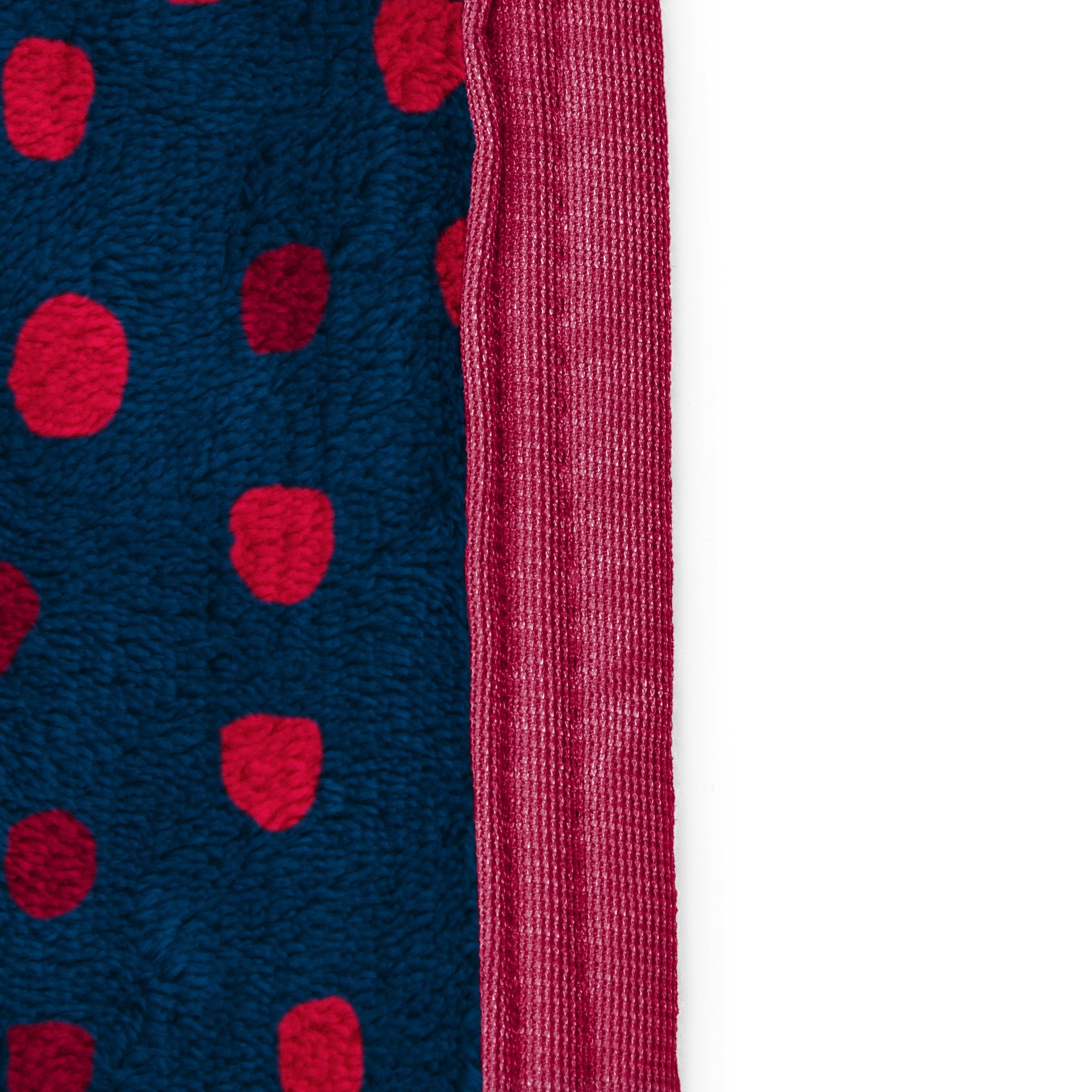 Decorative Knitted Strawberry Shortcake Berry Meadows 46" x 60" Coral Fleece Throw Blanket, Kids, Polyester, Navy - Lightweight Plush Warm Blanket for All Seasons Detail
