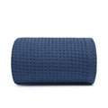 Reversible Sherpa Twin Waffle Throw Blanket for Couch (68" x 92"), 100% Cotton Throw Blankets for Bed, Waffle Blanket for Bed (Navy) - Lightweight Plush Warm Blanket for All Seasons - Default Title