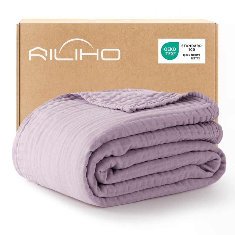 Super Soft Flannel 100% Cotton Muslin Blanket Large 50" x 70", 6 Layers Lightweight and Breathable Throw Blankets for Couch, Soft Coolin... - Super Soft Reversible Sherpa Flannel Blanket - Default Title