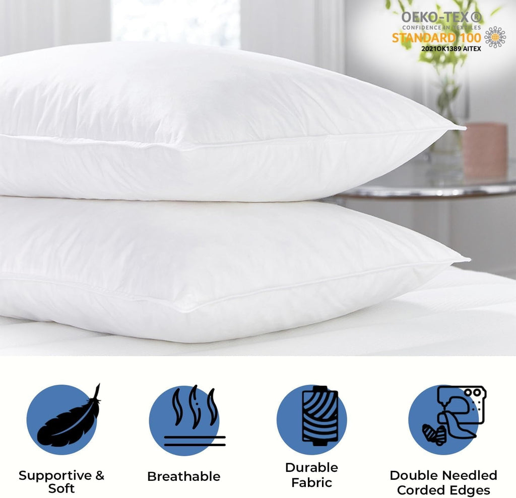 Decorative Plump Ryotei Economy Bulk Hotel Pillows 20"x26" Standard (Pack of 12) | Premium Cluster Fiber Fill | Soft Down Alternative ... - Ergonomic Memory Foam Pillow for Neck Pain Support Detail