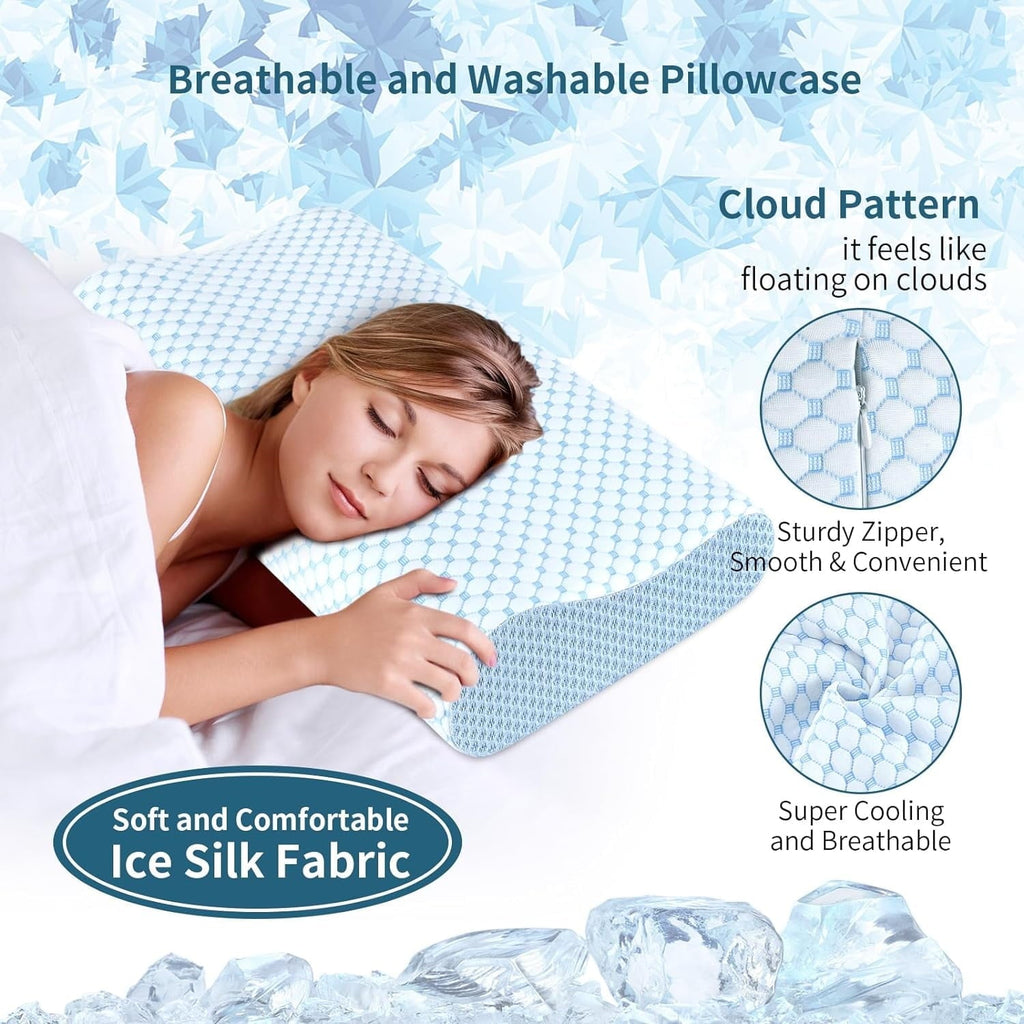 Orthopedic Support for Neck Pain Relief, Contour Memory Foam s for Sleeping, Odorless Ergonomic Adjustable Orthopedic Cooling Bed Neck S... - Ergonomic Memory Foam Pillow for Neck Pain Support Detail