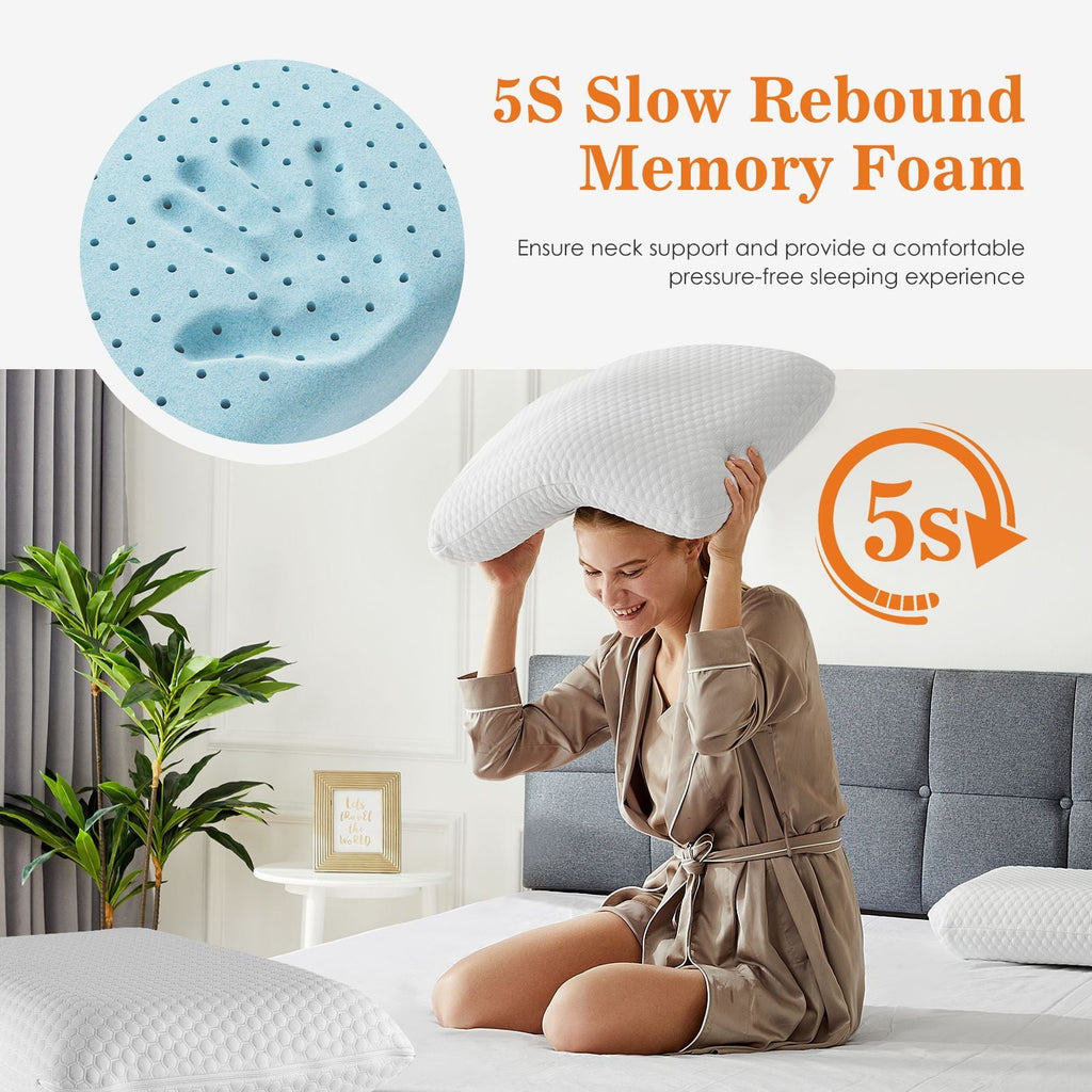 Hotel Collection Memory Foam Pillow, Standard Size Pillows for Sleeping, Bed Pillow Soft and Comfortable, 1 Pack - Decorative Throw Pillow Cushion for Sofa & Bed Detail