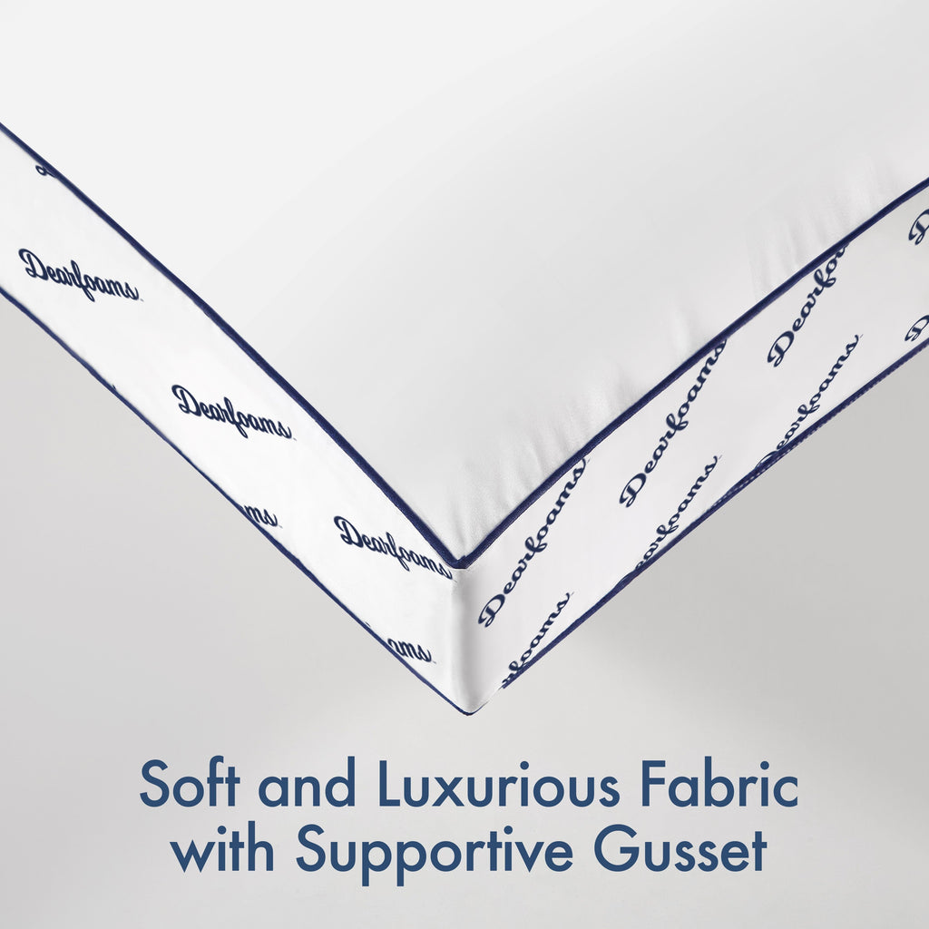 Fluffy Shredded Cozy Gusseted Bed Pillow Standard, White - Orthopedic Shredded Foam Bed Pillow Set Detail