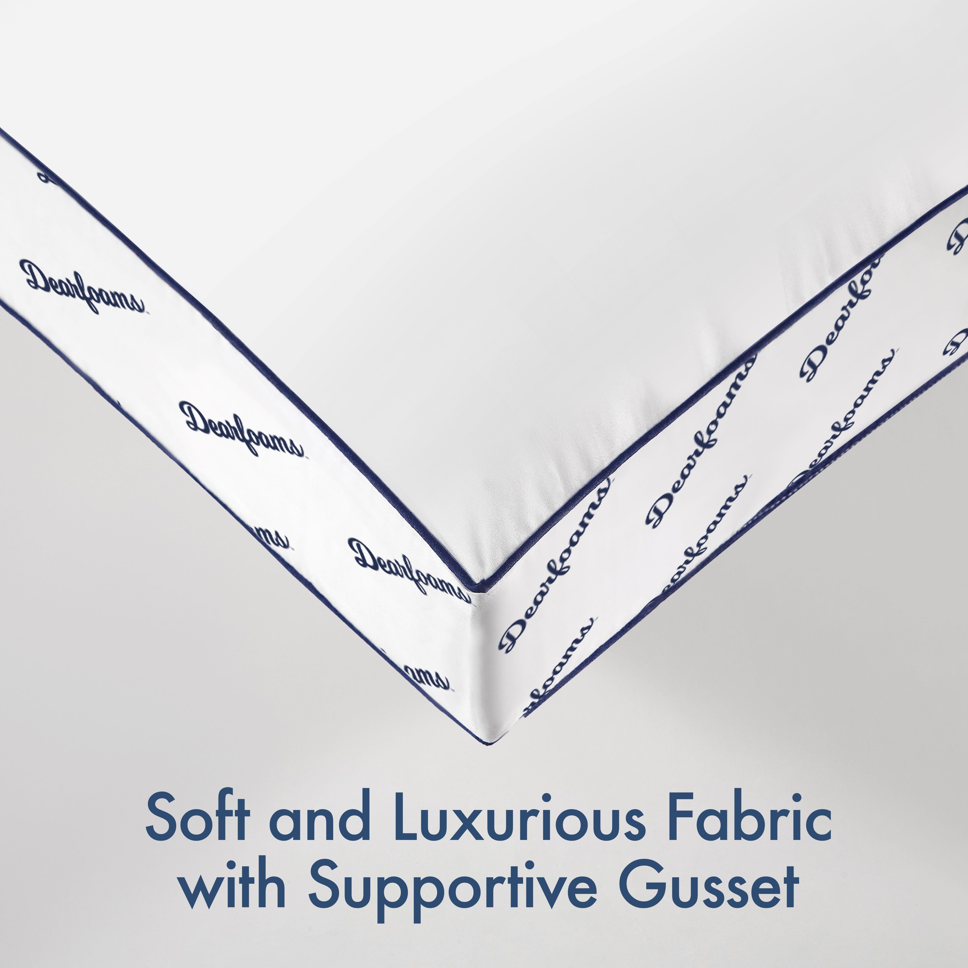 Fluffy Shredded Cozy Gusseted Bed Pillow Standard, White - Orthopedic Shredded Foam Bed Pillow Set Detail