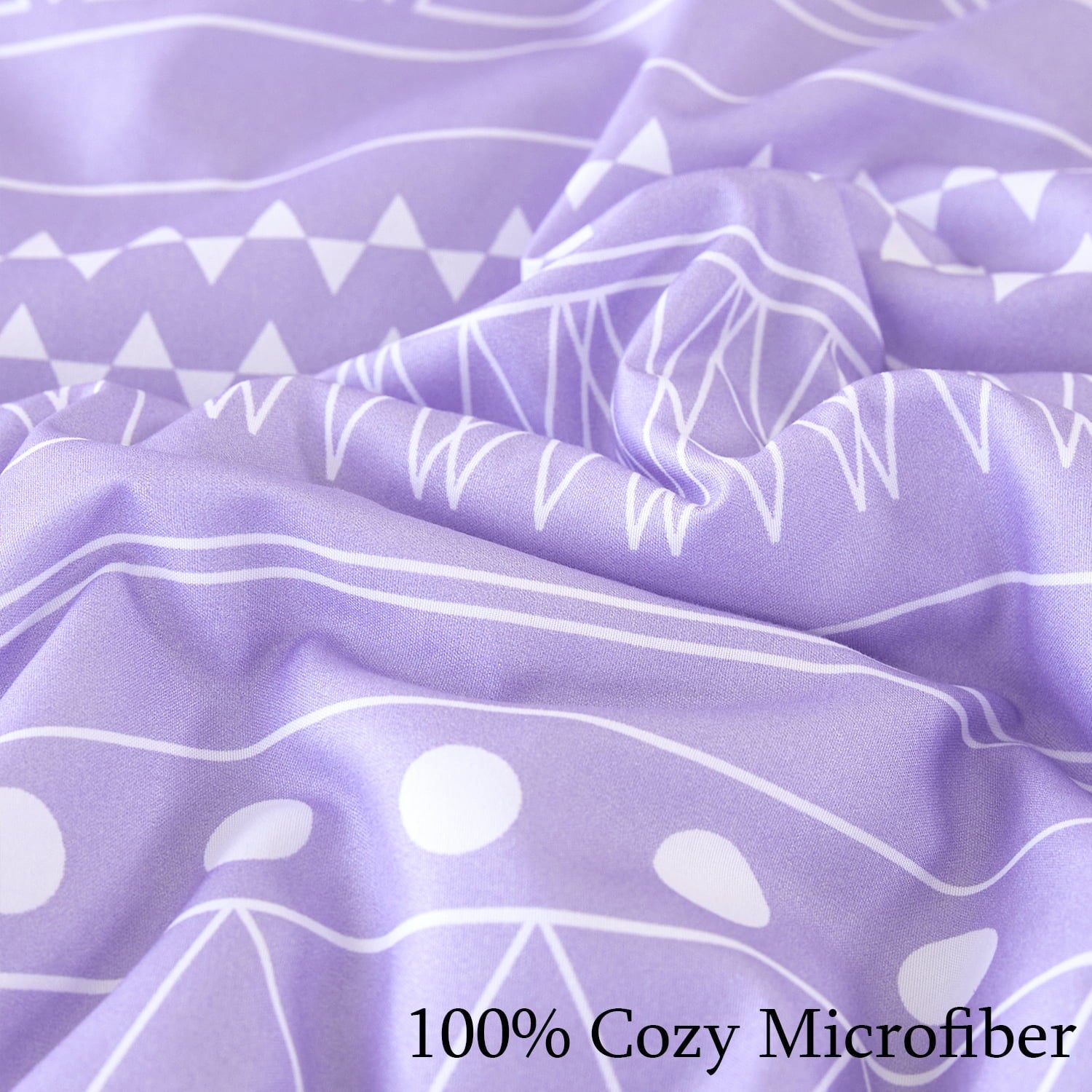 Heavyweight Warmth 8-Pieces Boho Bedding Set Full Lavender Striped Bed in a Bag for Girls Women Soft Fluffy Purple Comforter Set with Sh... - Hypoallergenic Ultra-Fluffy Quilt for Winter Detail