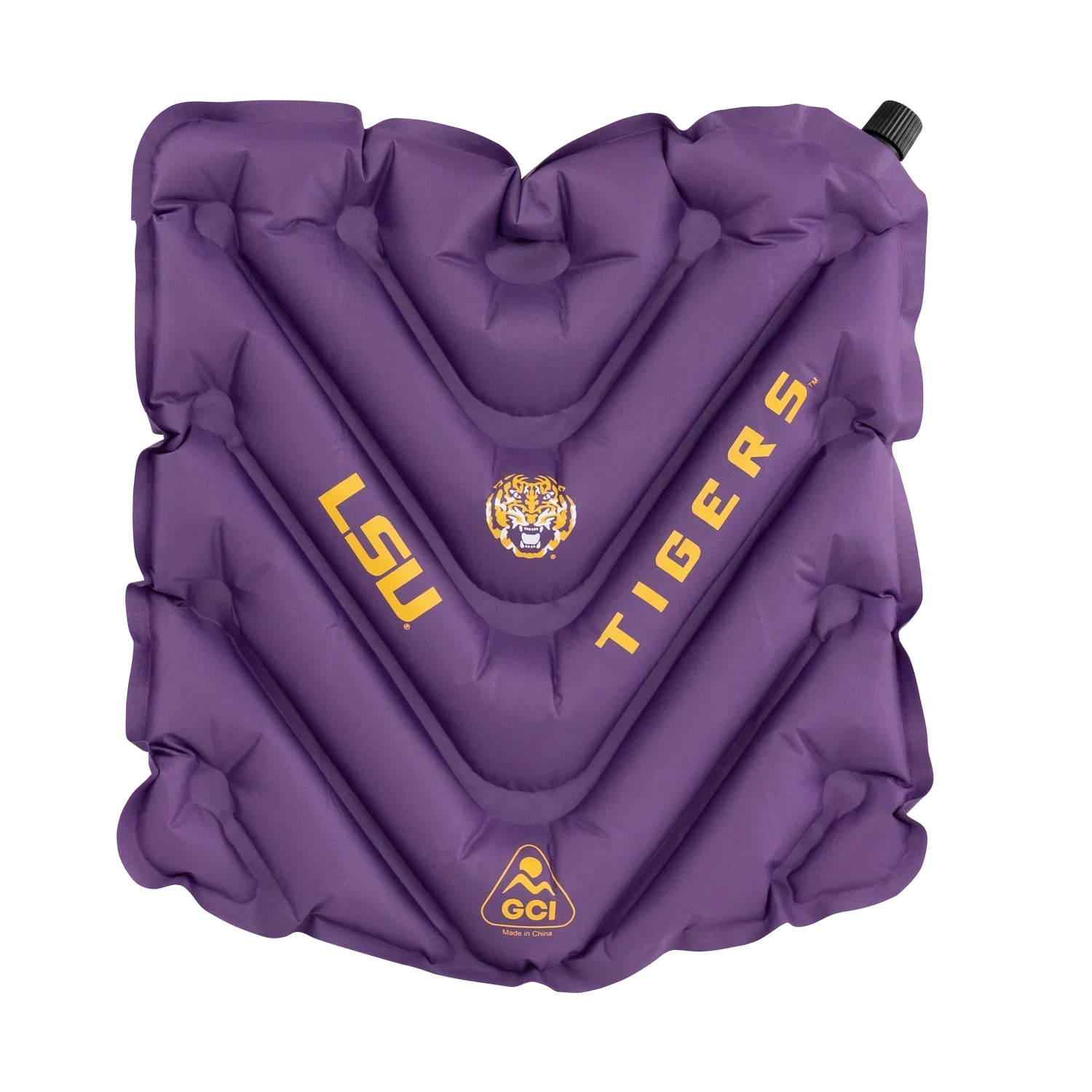 Secure-Hook College V Seat Inflatable Stadium Cushion - LSU Tigers - Choice 762 - Ergonomic Portable Stadium Seat for Sports Events - Default Title