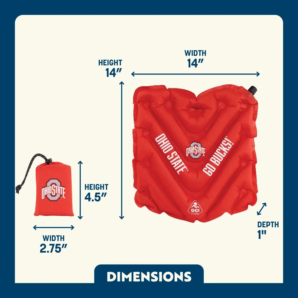 Ergonomic Back-Support College V Seat Inflatable Stadium Cushion - Ohio State Buckeyes - Choice 778 - Ergonomic Portable Stadium Seat for Sports Events Detail