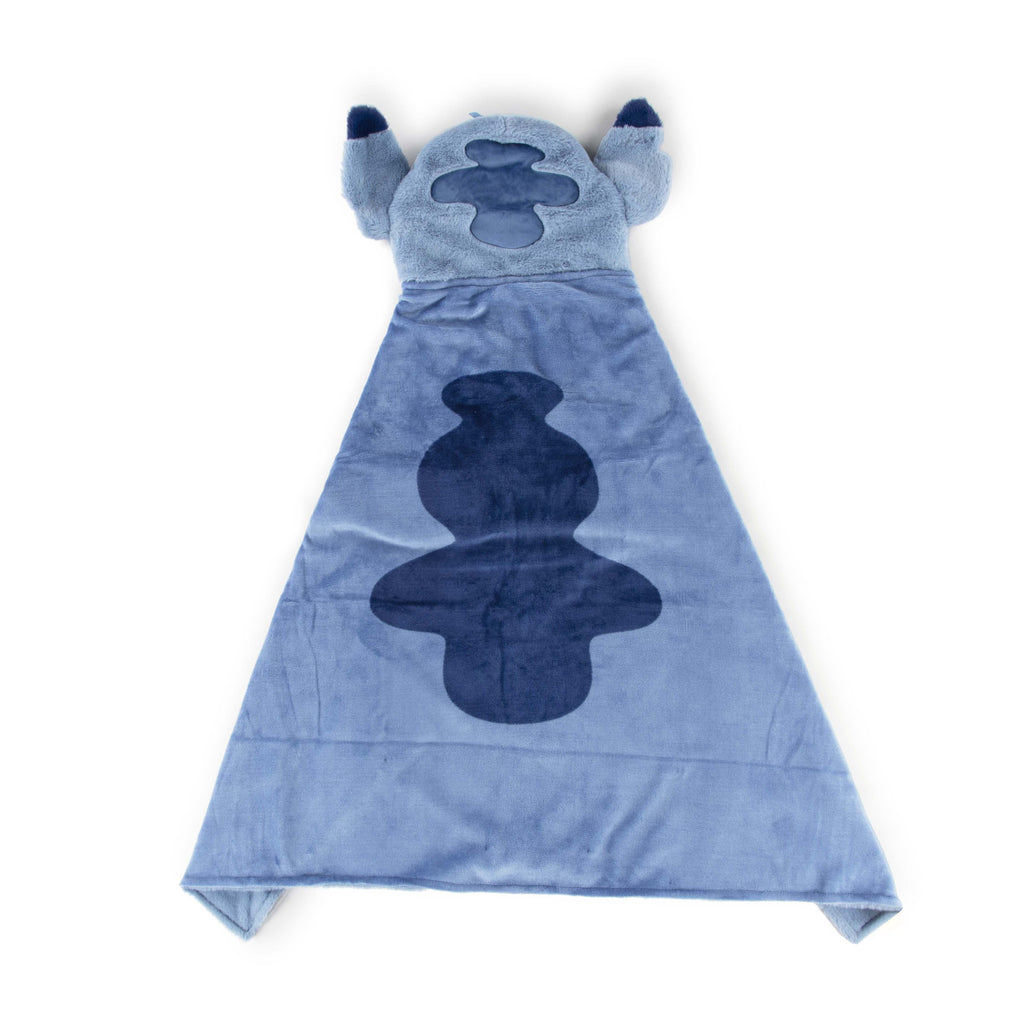 Lightweight Warm Stitch Kids Hooded Silk Touch Throw Blanket, Polyester Faux Fur, Blue, 54" x 40" - Super Soft Reversible Sherpa Flannel Blanket Detail