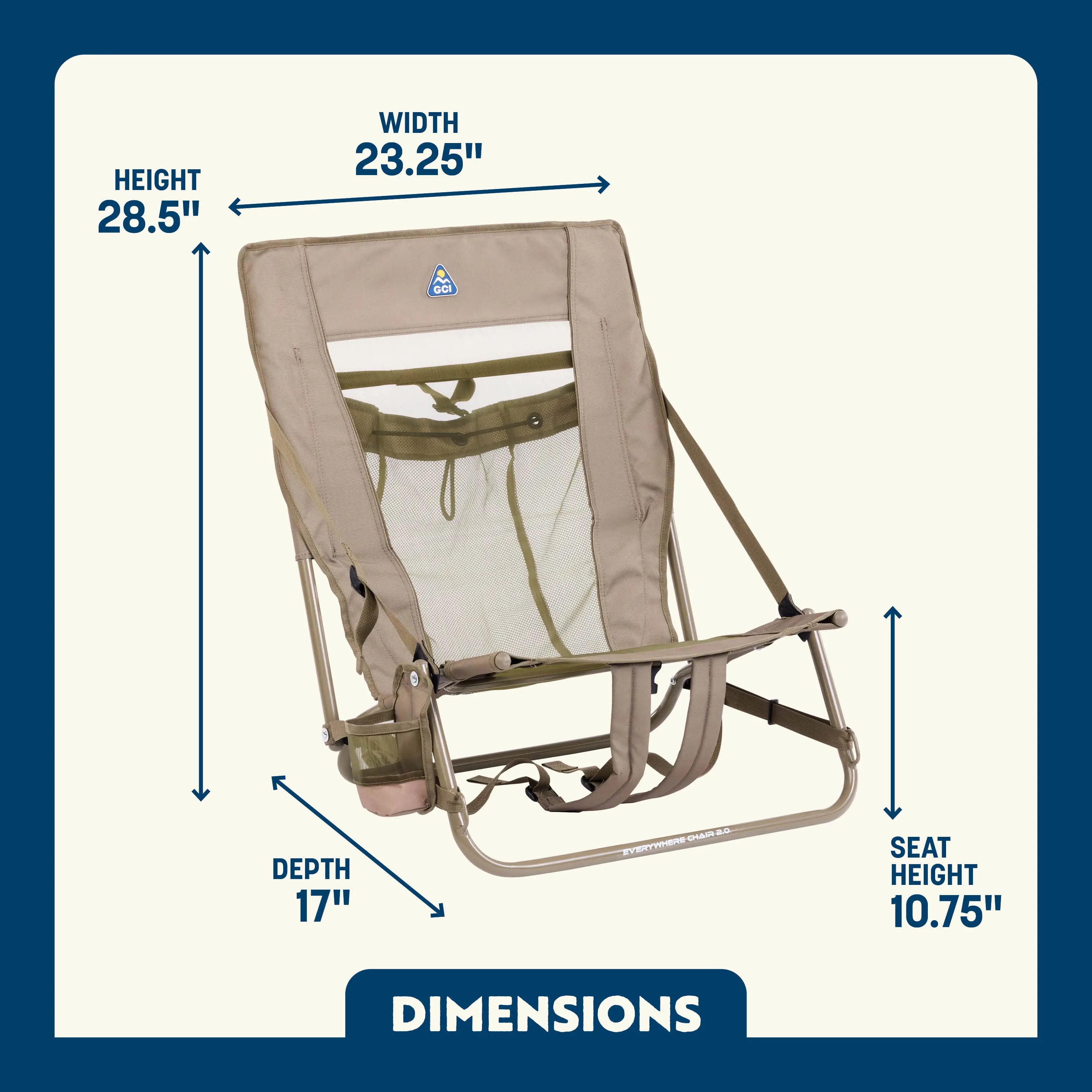 Low-Profile Everywhere Chair 2 - Choice 656 - Portable Heavy-Duty Low Boy Chair for Ocean Side Detail