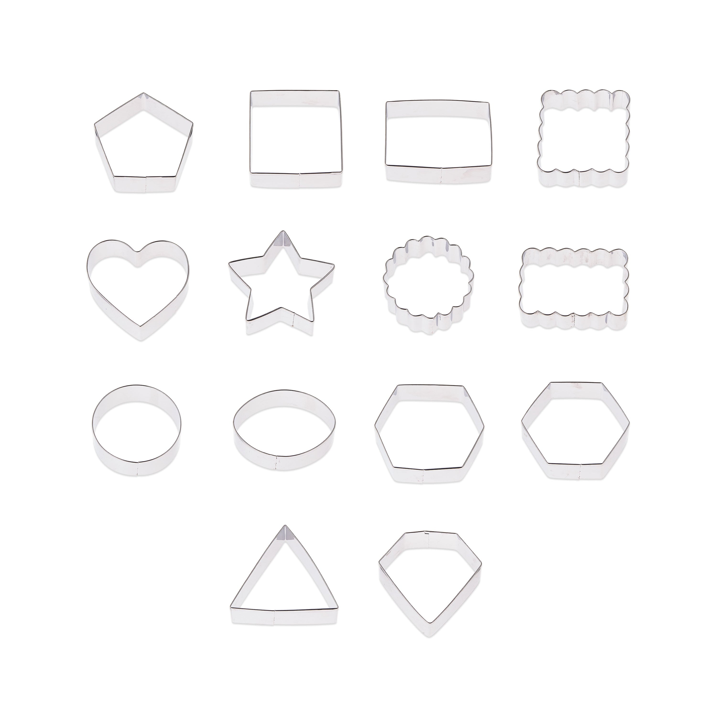 Multi-Functional Metal Shaped Cookie Cutters Set, 14 Pieces - Multi-Functional Manual Food Chopper & Slicer - Default Title
