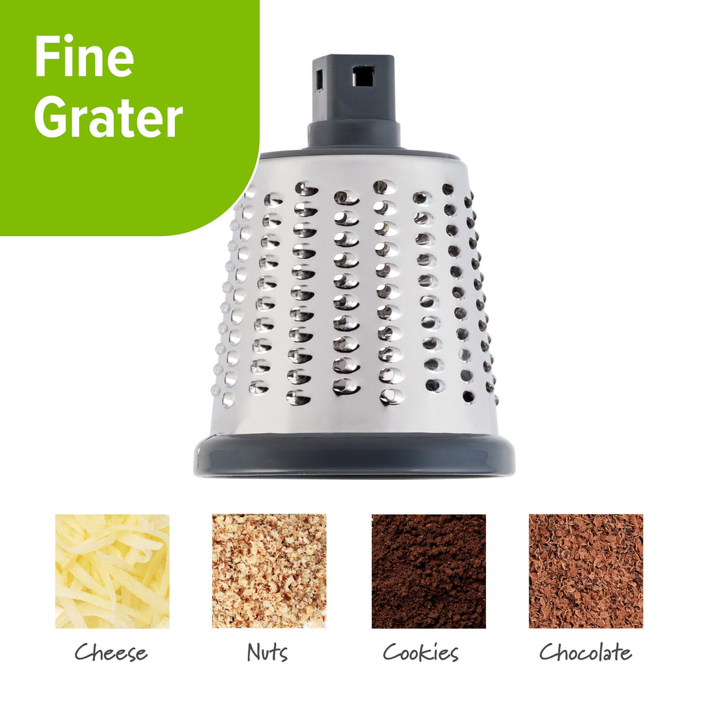 Time-Saving Manual Rotary Grater & Slicer - Premium Stainless Steel Garlic Presser & Peeler Detail