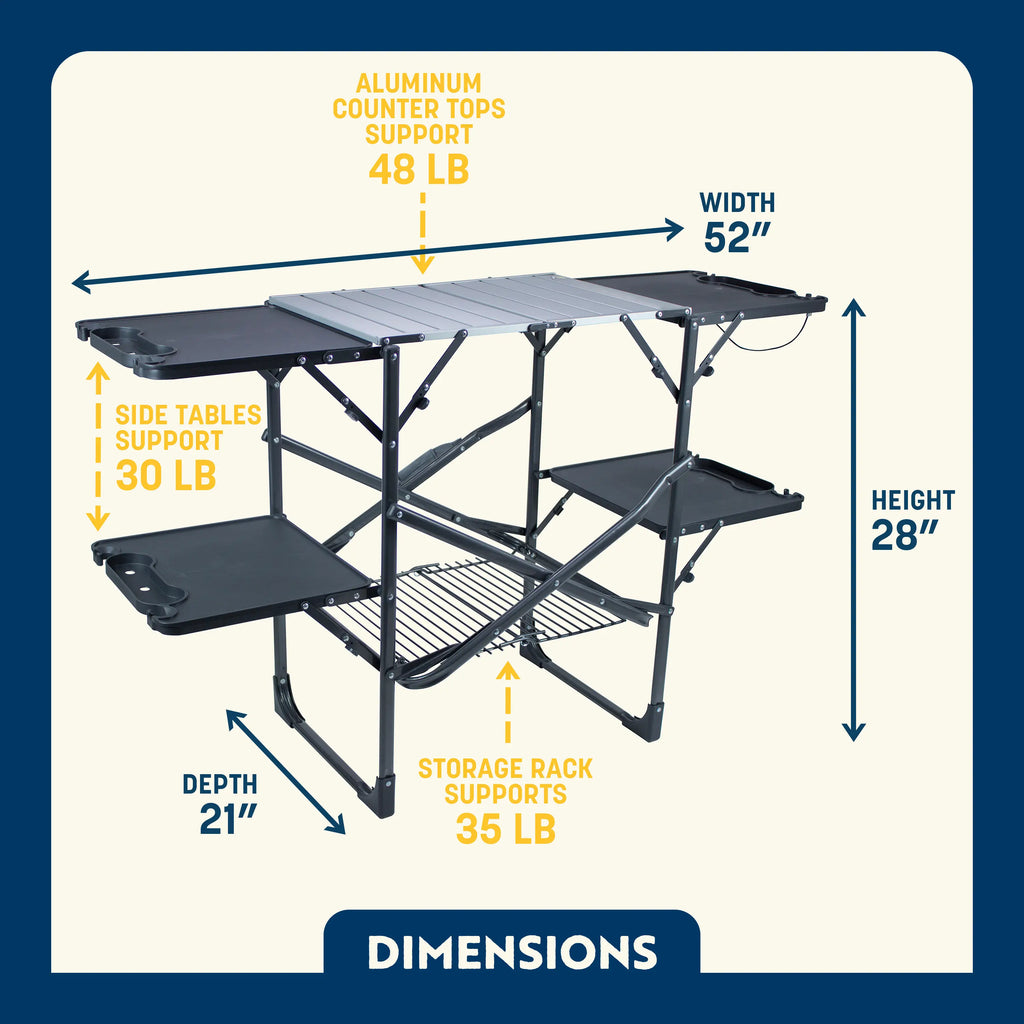 Portable Culinary Slim-Fold Cook Station - Choice 575 - Heat-Resistant Over-Fire Grill Rack for Camping Detail