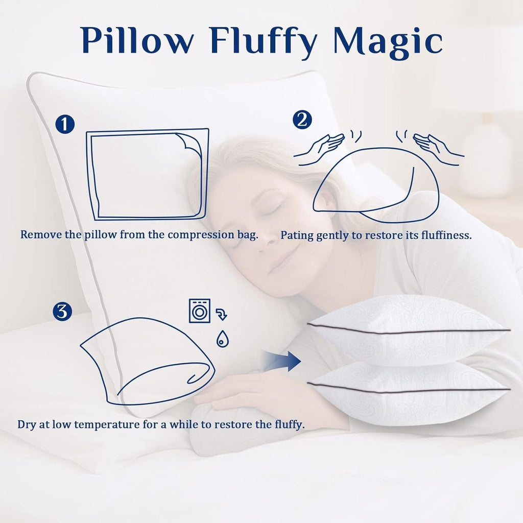 Orthopedic Support for Sleeping, Soft and Supportive Throw for Couch, Bed and Sofa, Down Alternative Pillow, 26x26 Inches - Decorative Throw Pillow Cushion for Sofa & Bed Detail