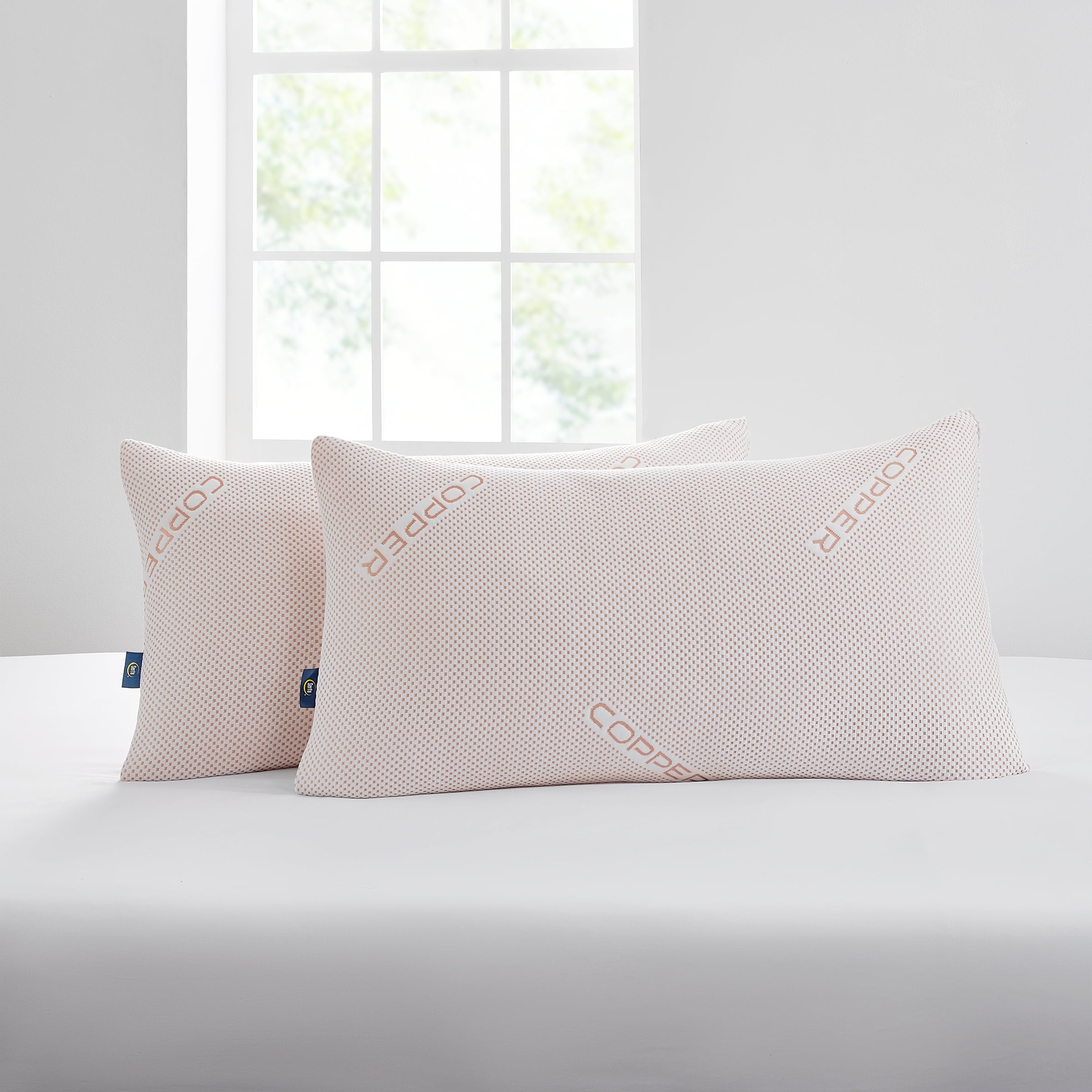 Ergonomic Memory Foam Copperloft King Bed Pillow, 2 Pack, Hypoallergenic - Orthopedic Shredded Foam Bed Pillow Set Detail
