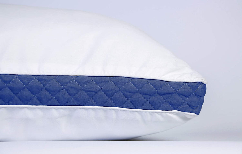 Ergonomic Memory Foam Gusseted Quilted Bed Pillows - Set of 2 Premium Bed Pillows for Side Sleepers and Back Sleepers - 2 Pack (King Size, Na - Decorative Throw Pillow Cushion for Sofa & Bed Detail