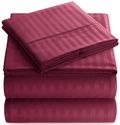Premium Egyptian Cotton Bedding Set with Flat Sheet, Fitted Bed Sheet & Pillowcases, Full Burgundy - Breathable Egyptian Cotton Flat & Fitted Sheets - Default Title