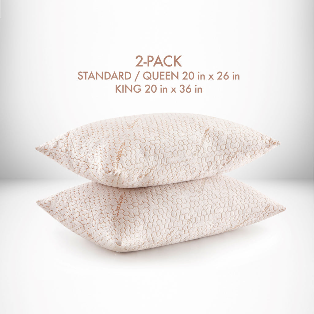 Decorative Plump Cozy Copper Infused Bed Pillow Standard, White - Orthopedic Shredded Foam Bed Pillow Set Detail