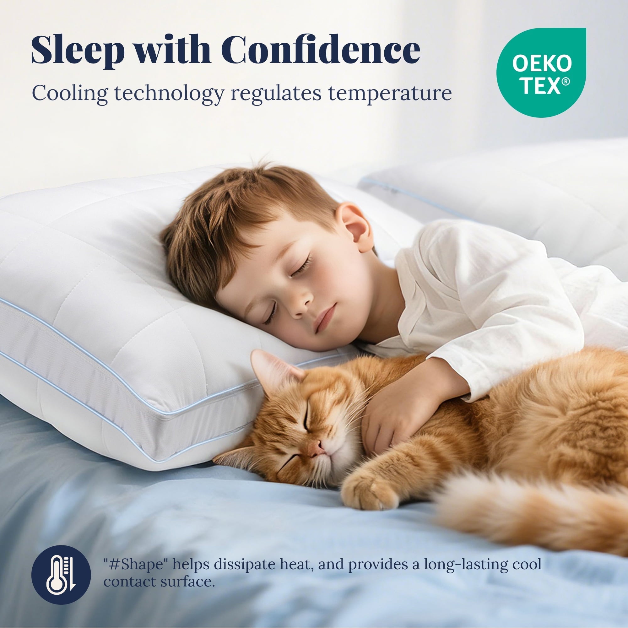 Hotel Collection Cooling Adjustable Pillow, Luxury Queen Size Bed Pillows Hotel Collection - Soft Firm Pillows for bed - Hotel Quality Plush Sleeping Pillows Detail