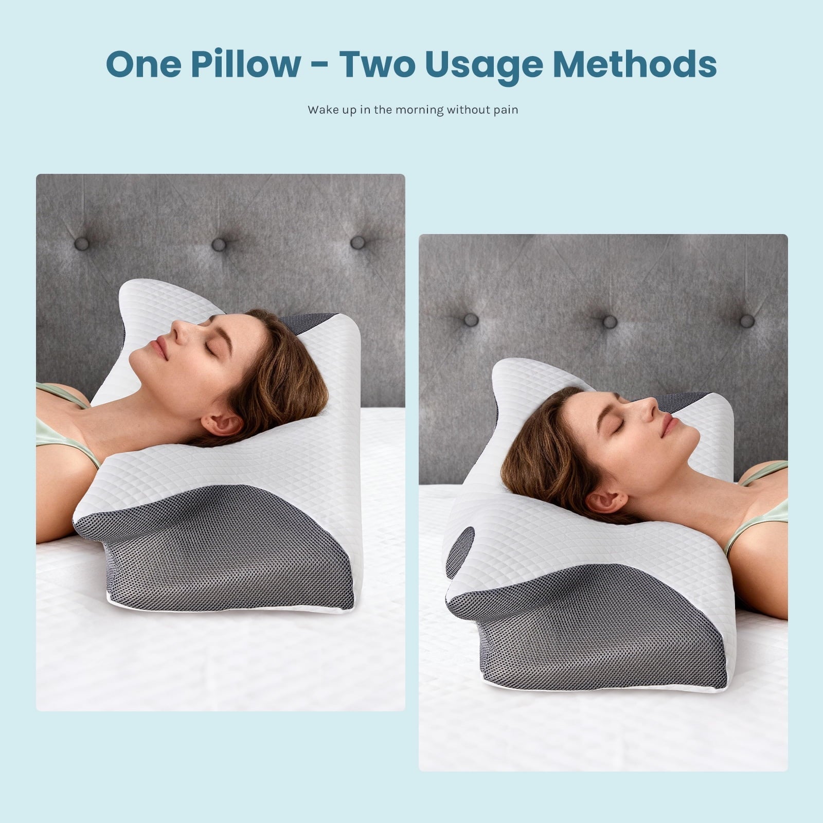 Decorative Plump Cervical Pillow for Pain Relief, Ergonomic Side Sleeper Pillow for Orthopedic Contour Support for Bed Sleeping, Memor... - Decorative Throw Pillow Cushion for Sofa & Bed Detail