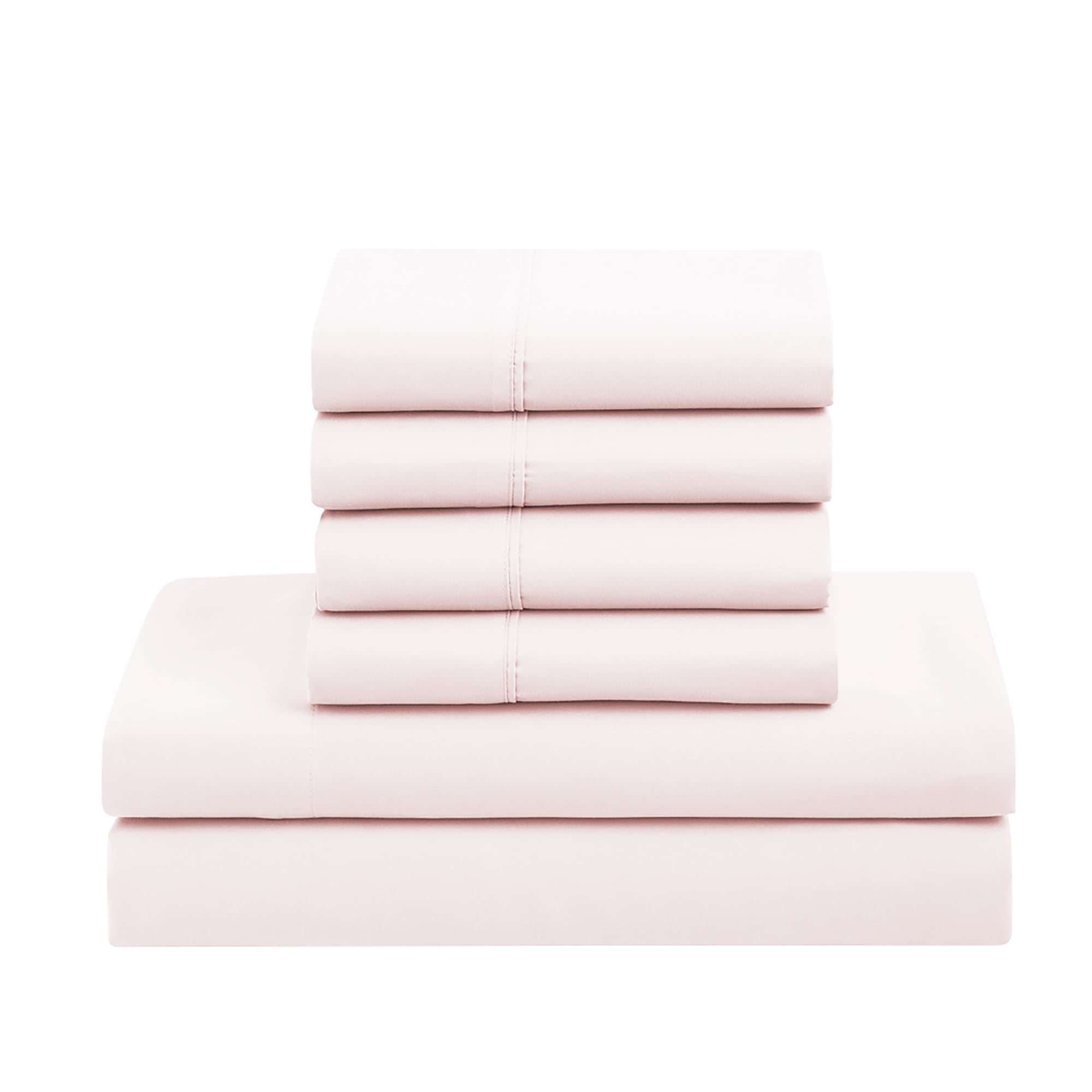Hypoallergenic Cloud Supreme 7 Piece Bed-In-A-Bag All Season Solid Comforter & Sheet Set, Full, Pale Pink - All-Season Down Alternative Comforter Insert Detail