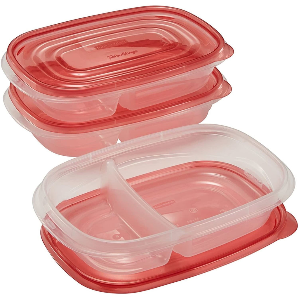 Playful Geometric alongs Divided Rectangular Food Storage Containers, 3.7 Cup, 3-Pack - Fun Food Fidget Cookie Squishable Toy Detail