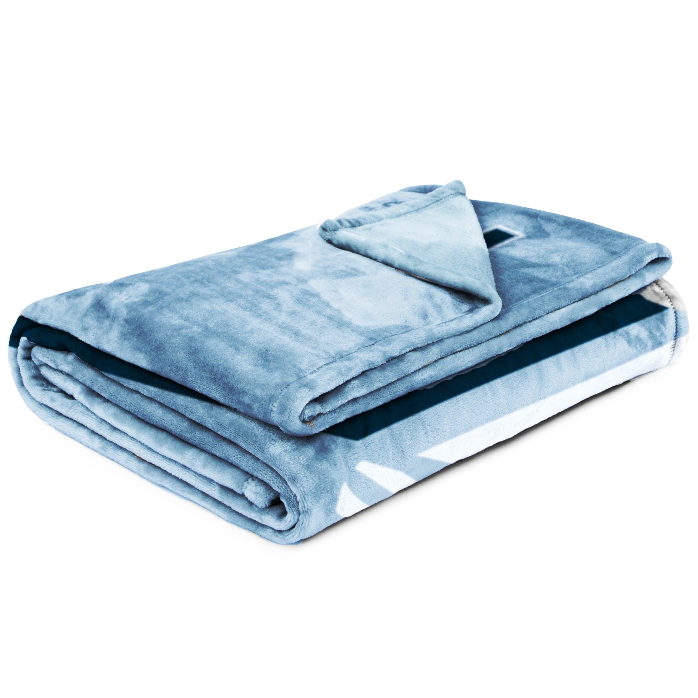 Reversible Sherpa Silk Touch Kids Throw Blanket, 62" x 90", Blue, Polyester - Cozy Fleece Throw Blanket for Couch & Bed Detail