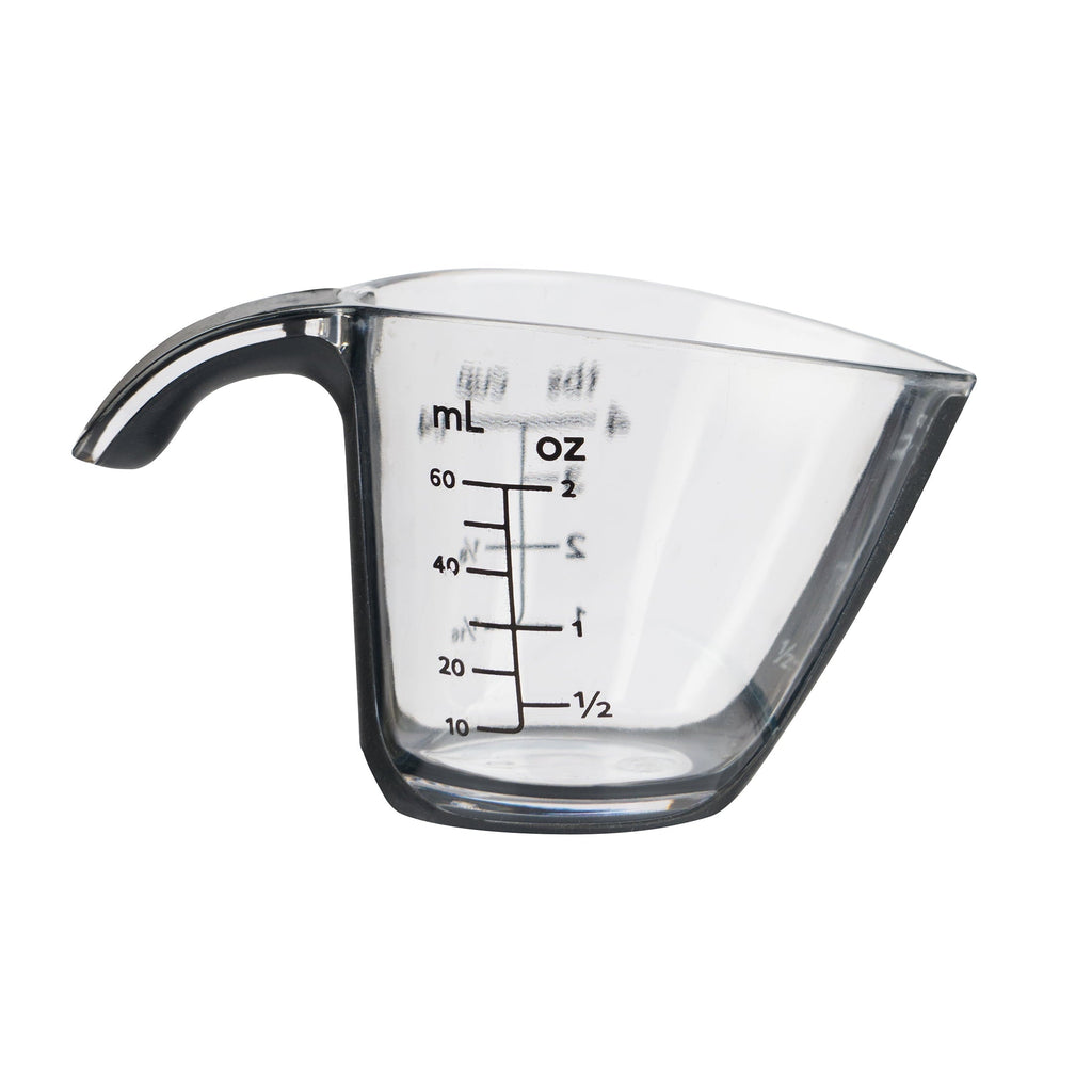 Time-Saving 1/4C Plastic Mini Measuring Cup, Black/Transparent - Multi-Functional Manual Food Chopper & Slicer Detail
