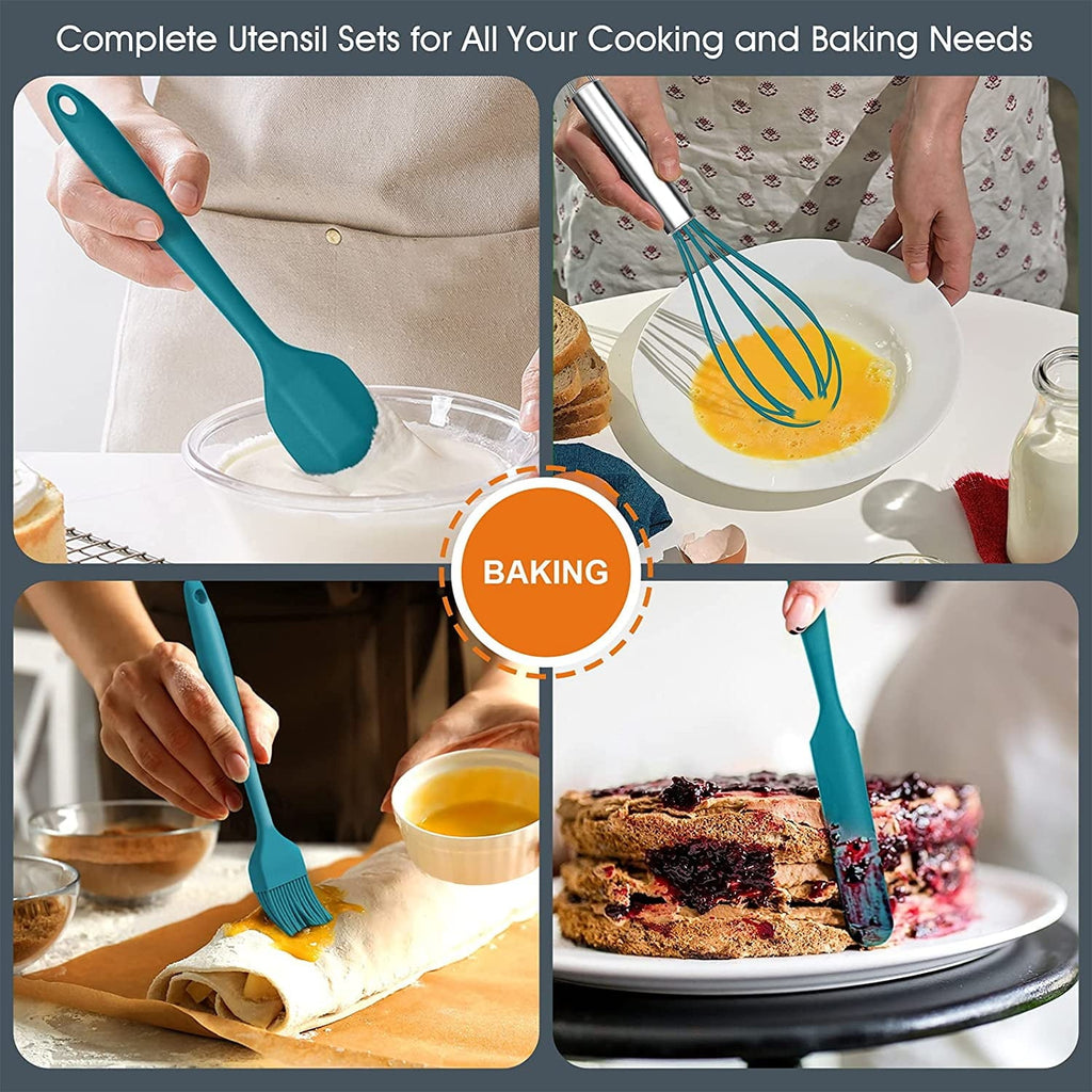 Ergonomic Cooking 15-Piece Kitchen Utensils Set, Silicone Cooking Utensils with Holder, Non-stick Cookware Friendly & Heat Resistant - ... - Heat-Resistant Silicone Cooking Spatula Turner Detail