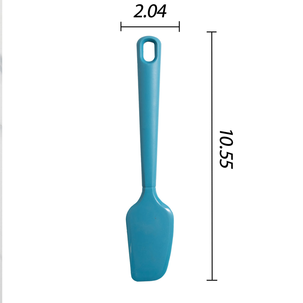 Durable Steel Silicone Food- Grade Blue 10.55" L Kitchen Spatula - High-Precision Culinary Tool for Baking & Cooking Detail