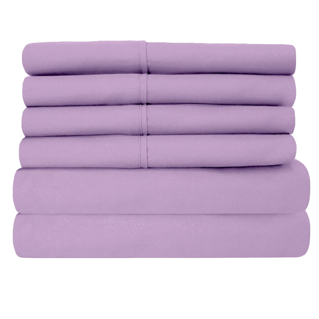 Cooling Sateen Super-Soft 1600 Series Double-Brushed 3 Pcs Bed Sheets Set (Twin, Lilac) - Premium Ultra-Soft Pillowcase Pair for Sleeping Detail